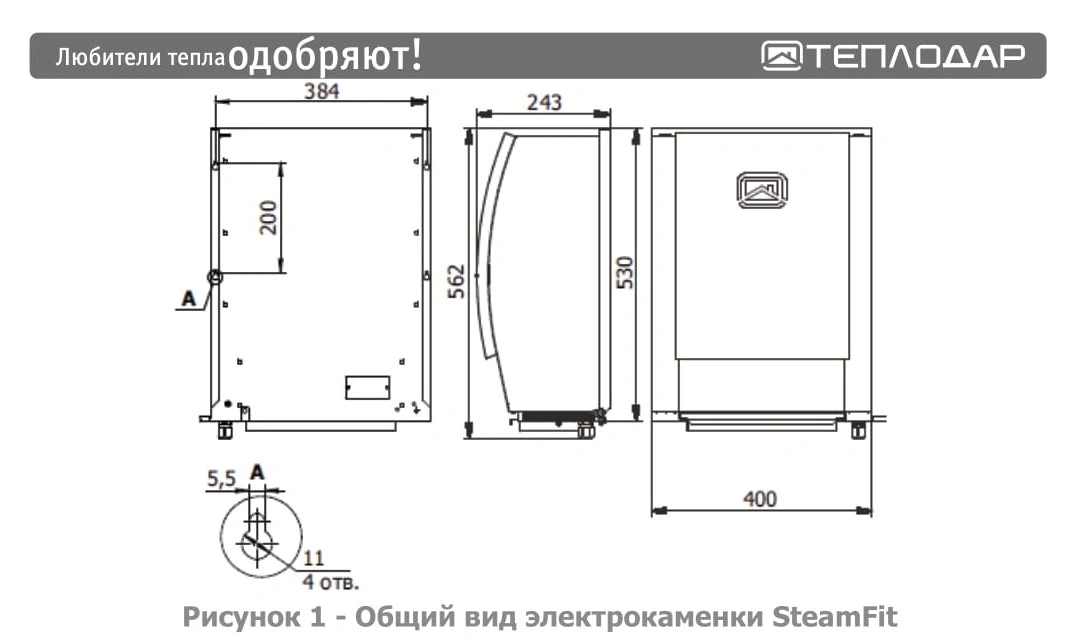 Электрокаменка СтимФит (SteamFit)-8 - Теплодар